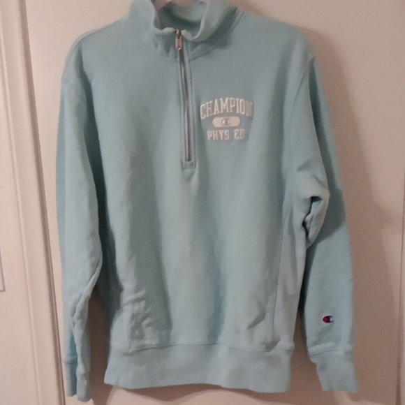 Champion Light Blue Quarter-Zip Sweatshirt - Picture 1 of 3